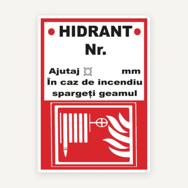 Indicator Marcaj Hidrant cu Număr Personalizat - Plăcuță Identificare Hidrant