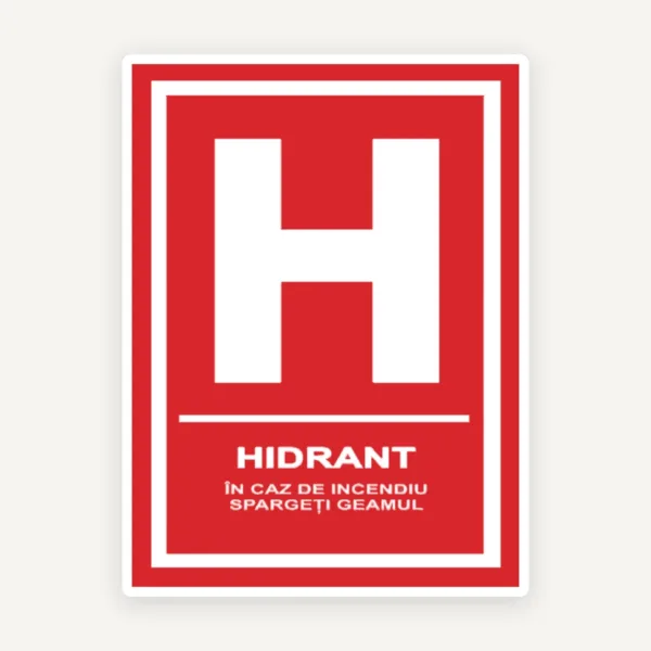Indicator hidrant in caz de incendiu sparge geamul