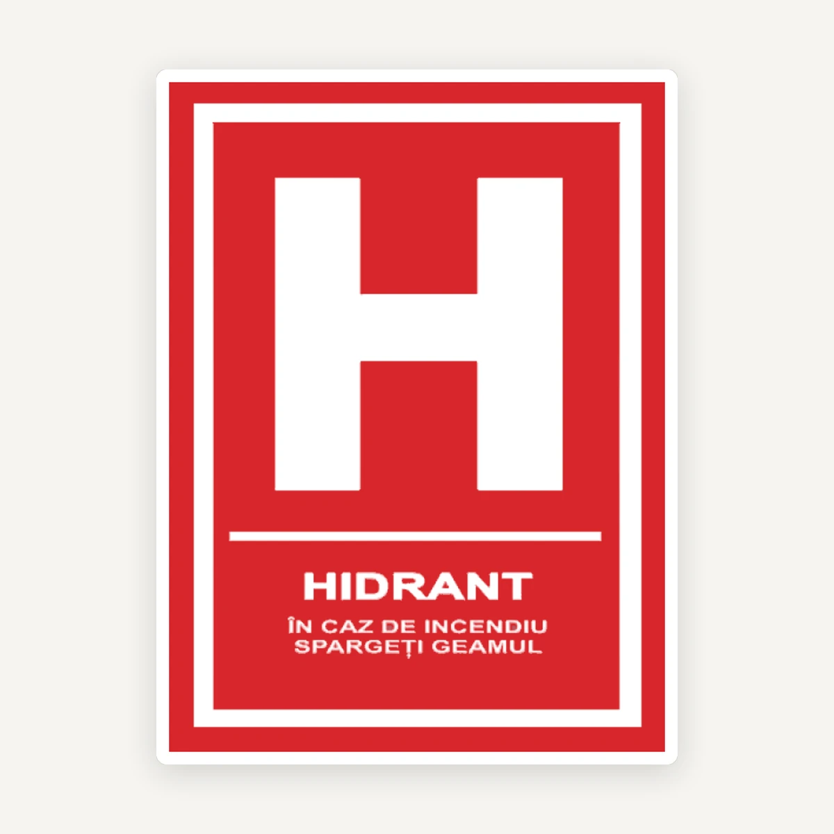 Indicator hidrant in caz de incendiu sparge geamul