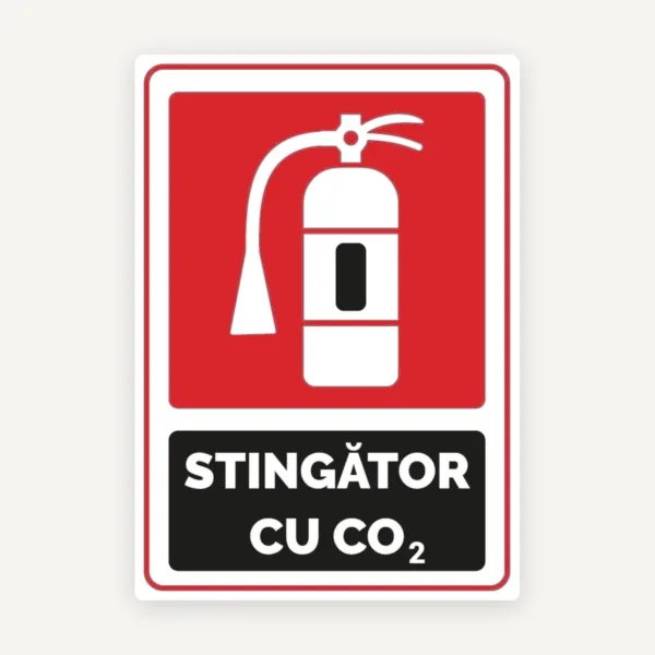 Semn cu stingator cu co2