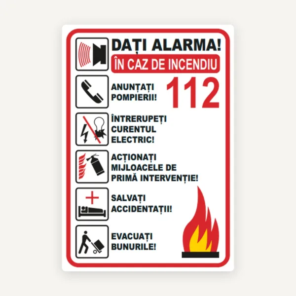 Semn in caz de incendiu