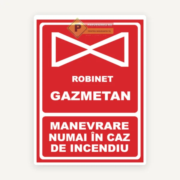 Semn pentru robinet gaz metan
