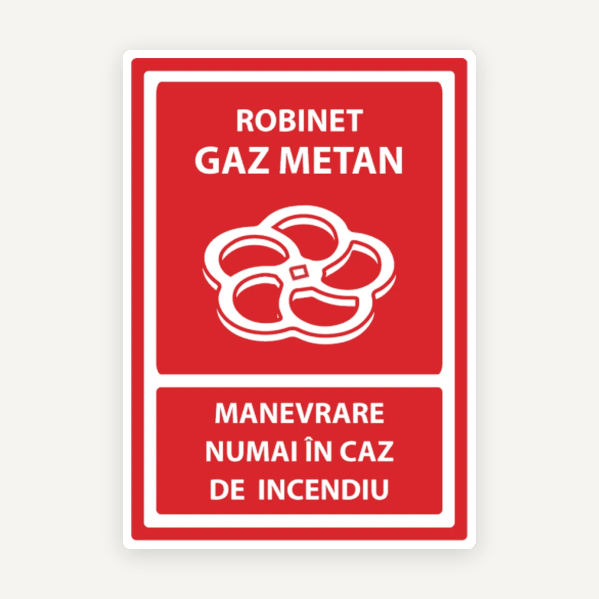Semn robinet gaz metan manevrare numai in caz de incendiu