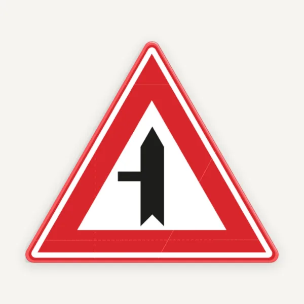 Intersecție prioritate drum lateral stânga din aluminiu