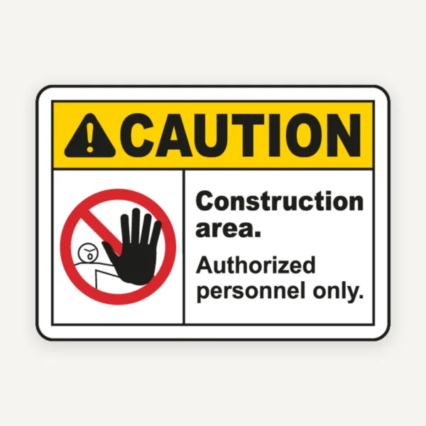 Indicator Atenție Zonă în Construcție - Restricție Acces pentru Personal Autorizat | Ideal pentru Șantiere și Lucrări