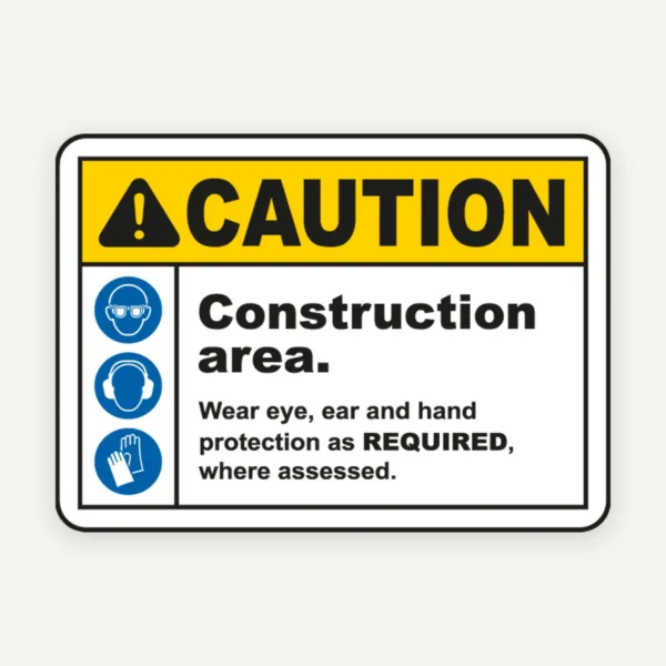 Indicator de Avertisment Zonă de Construcții - Protecție Ochi și Mâini, Siguranță la Locul de Muncă