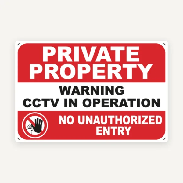 Private Property Warning CCTV In Operation Sign