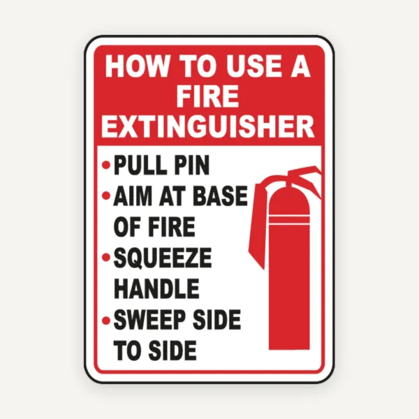 Indicator Instrucțiuni de utilizare a stingatoarelor de incendiu - semnalizare de securitate PSI, conform normelor ISU