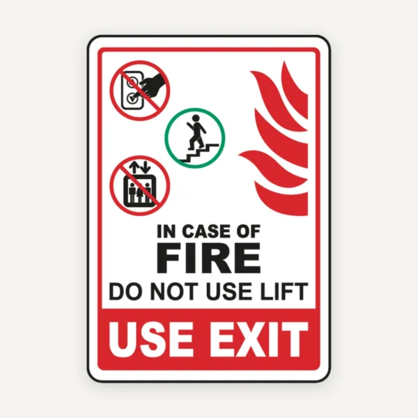 Indicator În caz de incendiu nu folosiți liftul - semn de siguranță evacuare clădiri