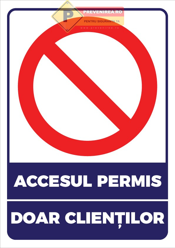 Semn pentru parcarea doar pentru clienti