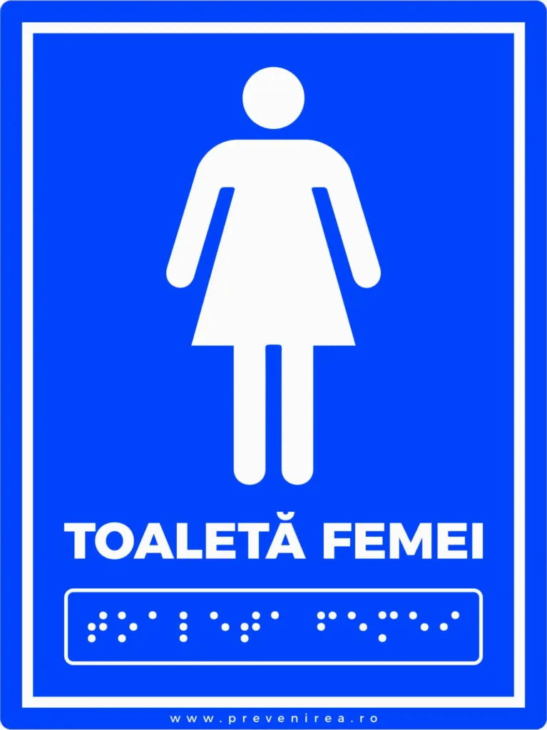 Placuta pentru nevazatori toaleta femei scris in braille