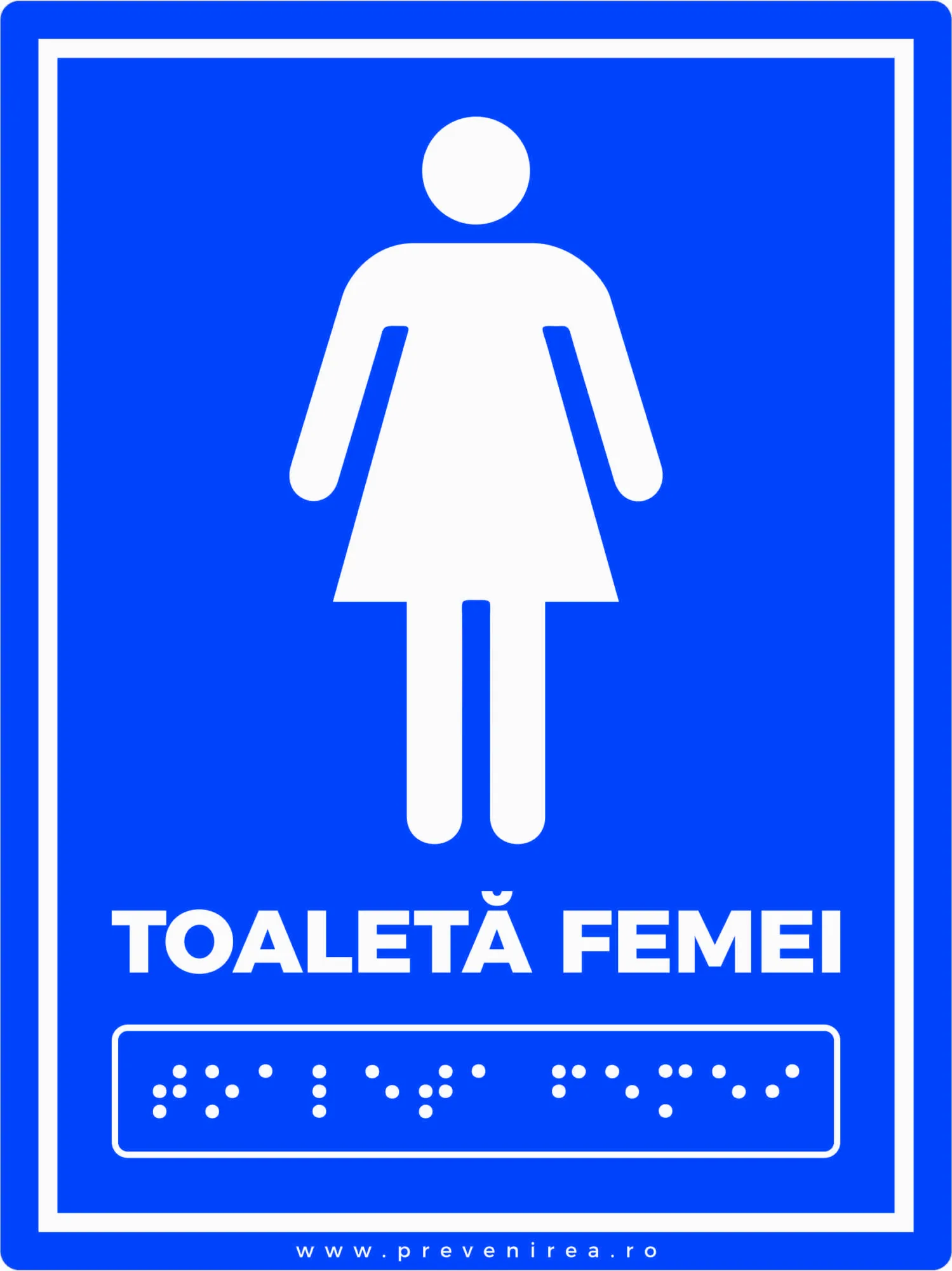 Placuta pentru nevazatori toaleta femei scris in braille