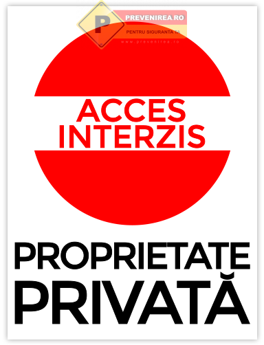 Indicator „Accesul Interzis - Proprietate Privată” | Semn Avertizare Durabil