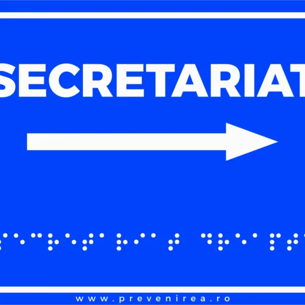 Placuta pentru nevazatori secretariat scoala text in braille