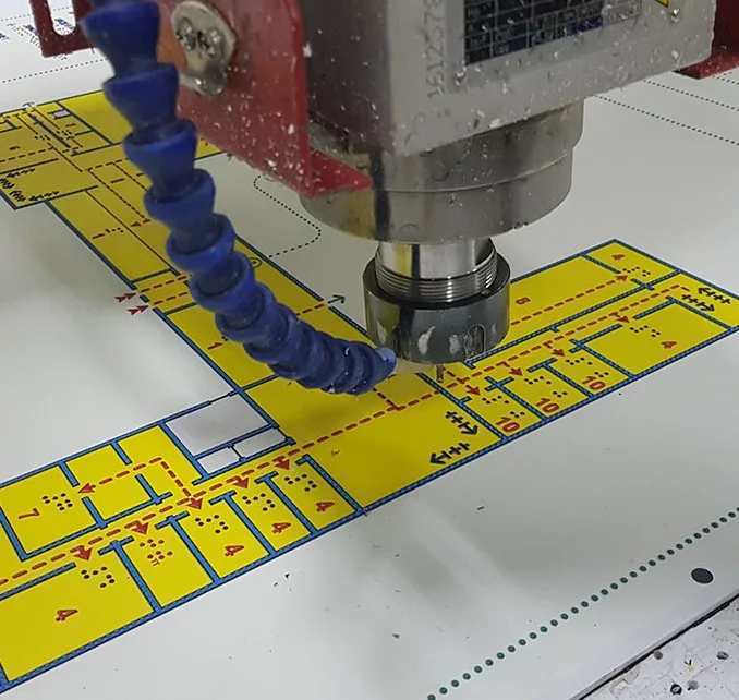 Plan de evacuare  pentru nevazatori cu text in braille
