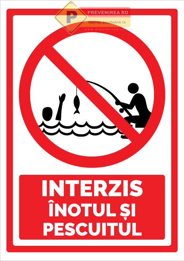 Semn pentru inot si pescuit