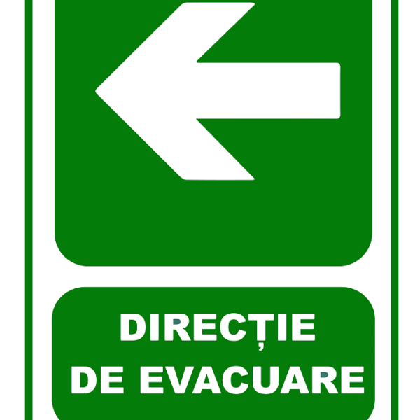 Indicator Evacuare Stânga - Semnalizare Profesională pentru Situații de Urgență
