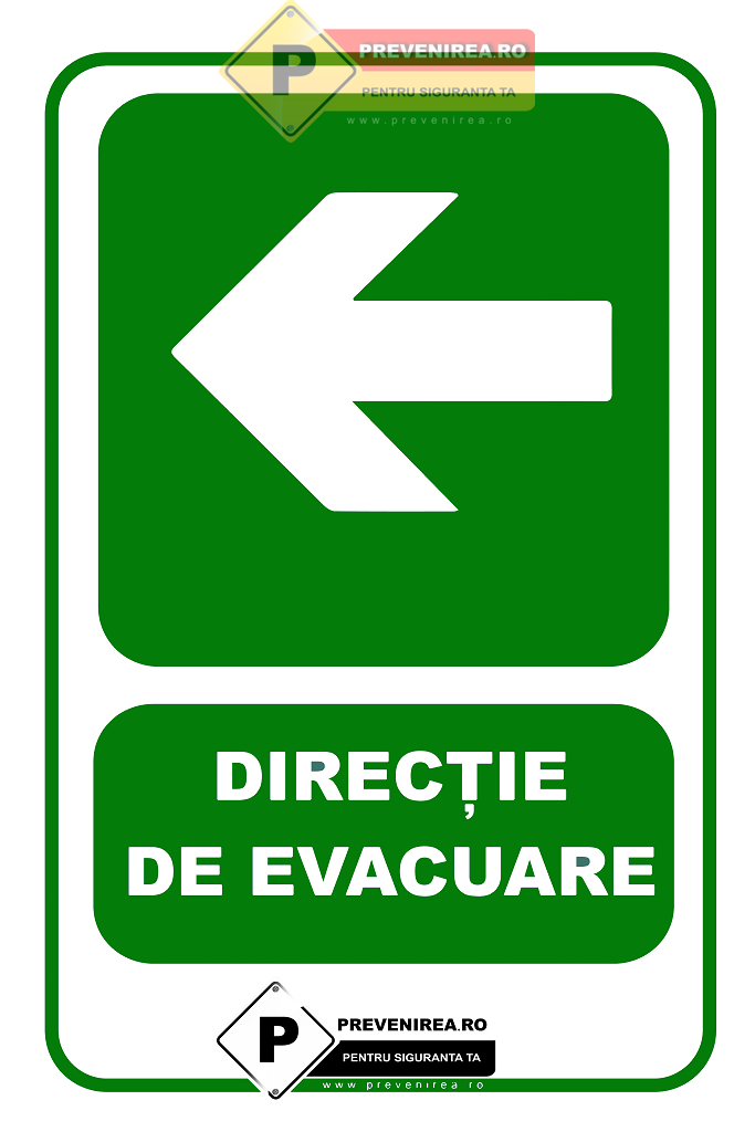 Indicator Evacuare Stânga - Semnalizare Profesională pentru Situații de Urgență