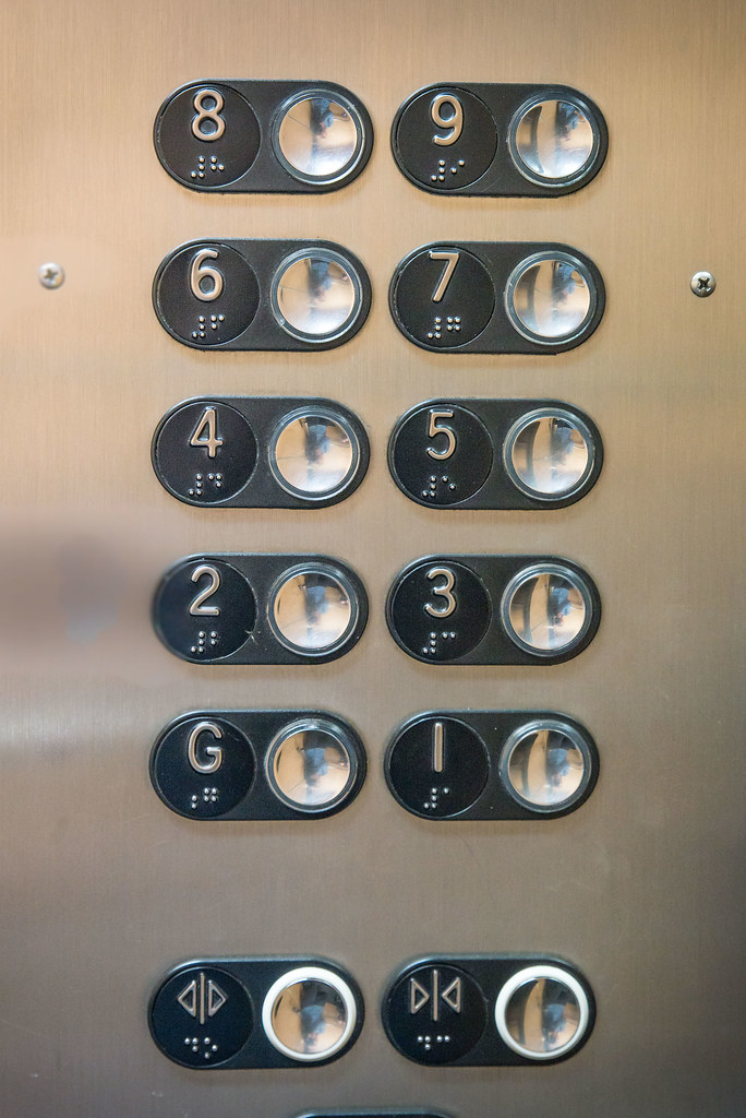 Plăcuță Braille pentru Lift cu Set de Butoane - Semnalizare Tactilă Accesibilă pentru Nevăzători în Toate Tipurile de Clădiri