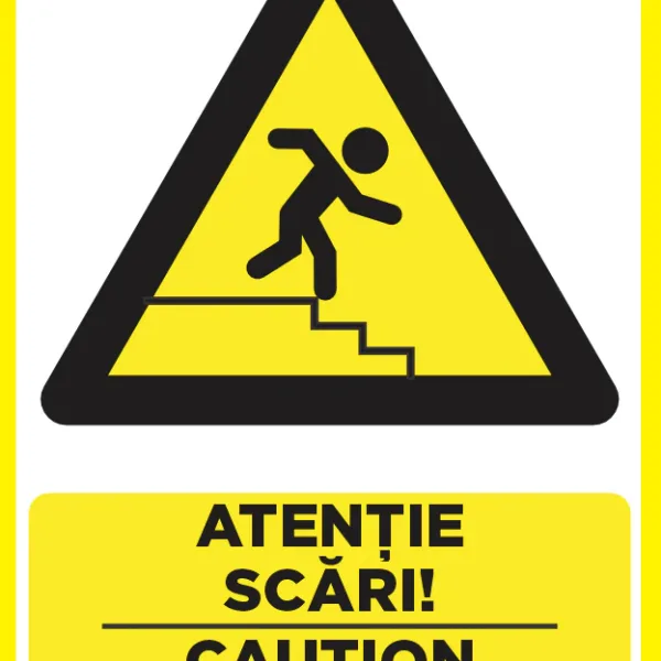 Placuta atentie scari caution stairs
