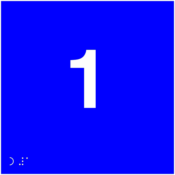 Plăcuță personalizată - Etajul Numărul 1 (Semne tactile și Braille)