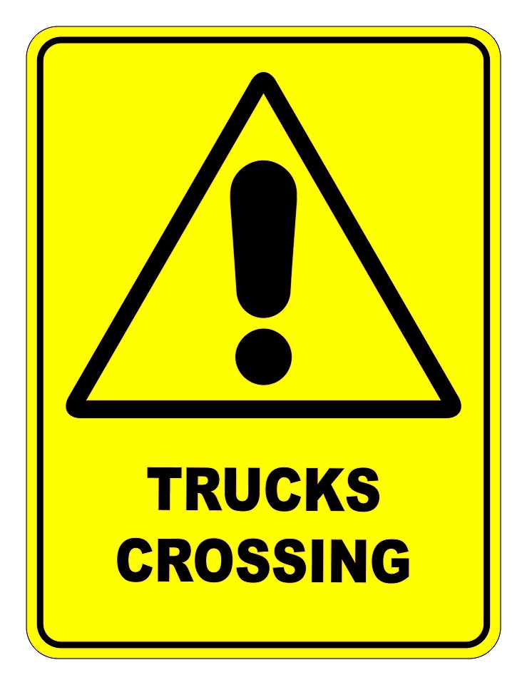 Trucks Crossing Safety Sign