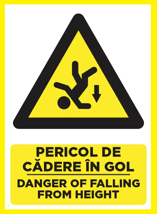 Placuta pentru pericol de cadere in gol danger of falling from height