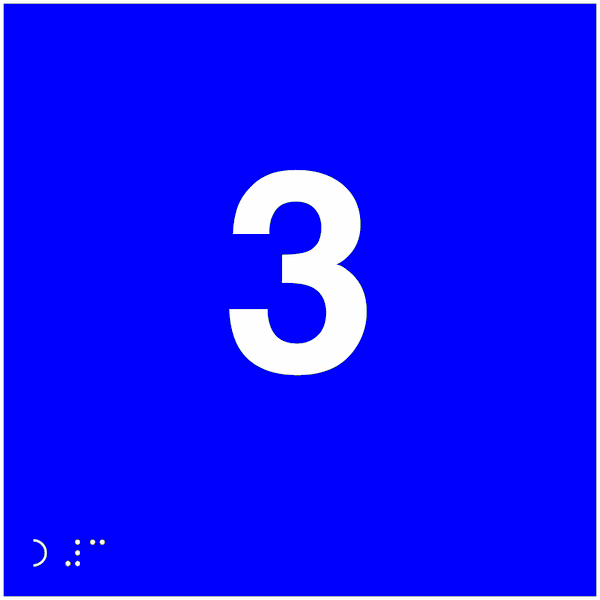 Plăcuță personalizată - Etajul 3 (Braille)