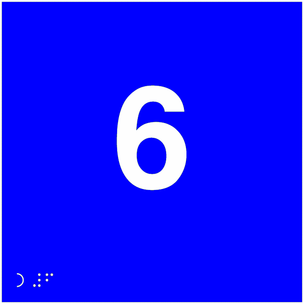 Placuta numărul 6 braille