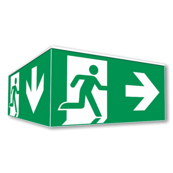 Cub din PVC / Plastic pentru semnalizare ieșire și evacuare de urgență - Interior și exterior