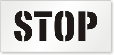 Sablon de pavaj Stop