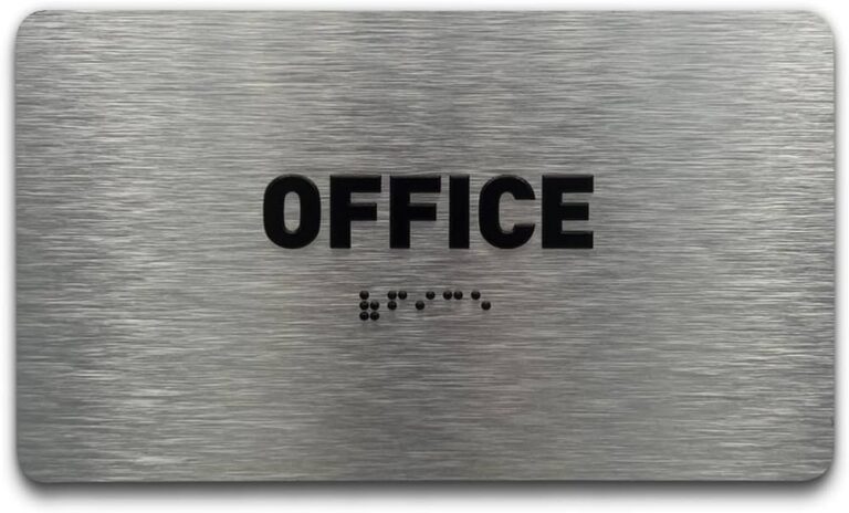 PLĂCUȚĂ OFFICE CU TEXT BRAILLE PENTRU BIROURI - SEMNALIZARE TACTILĂ PROFESIONALĂ PENTRU INSTITUȚII ȘI FIRME