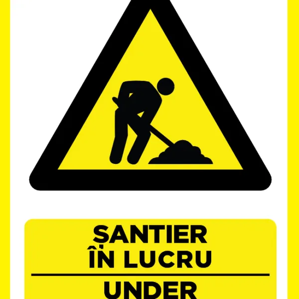 Placuta pentru santier in lucru under construction