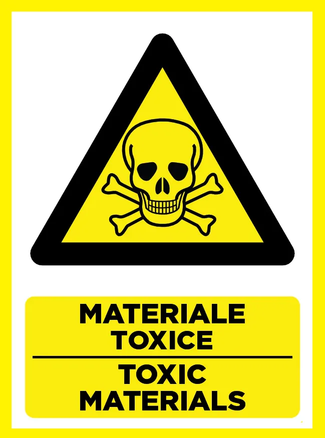 Placuta pentru materiale toxice toxic materials