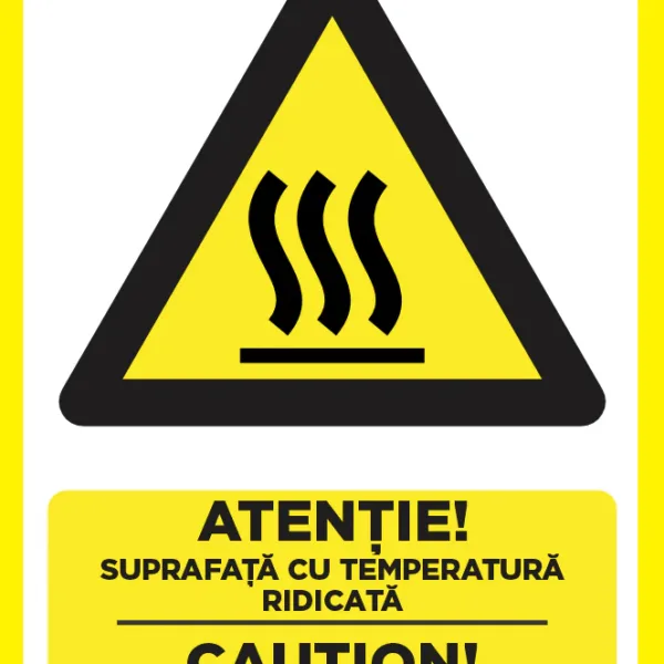 Placuta pentru suprafata cu temperatura ridicata caution high temperature surface