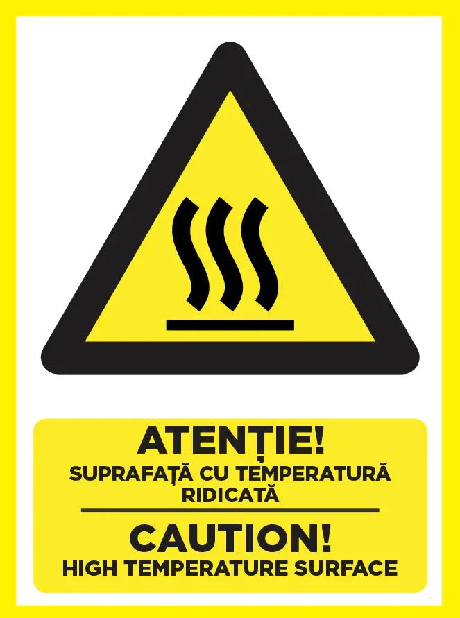 Placuta pentru suprafata cu temperatura ridicata caution high temperature surface