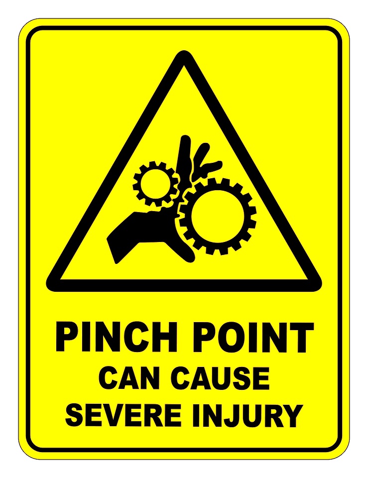 Pinch Point Can Cause Severe Injury Sign