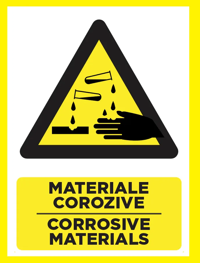 Placuta pentru materiale corozive corrosive materials