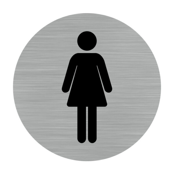 Etichetă metalică din aluminiu pentru WC femei - Elegantă, rezistentă și ușor de montat