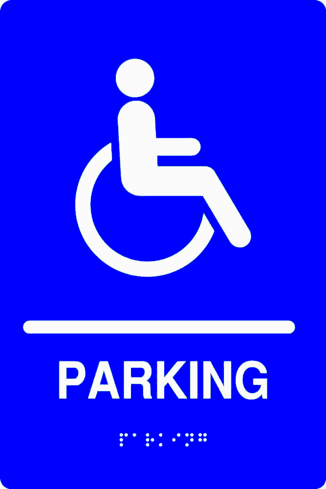 Plăcuță Braille Parcări Handicap - Semnalizare Tactilă Accesibilă și Vizibilă pentru Persoane cu Dizabilități