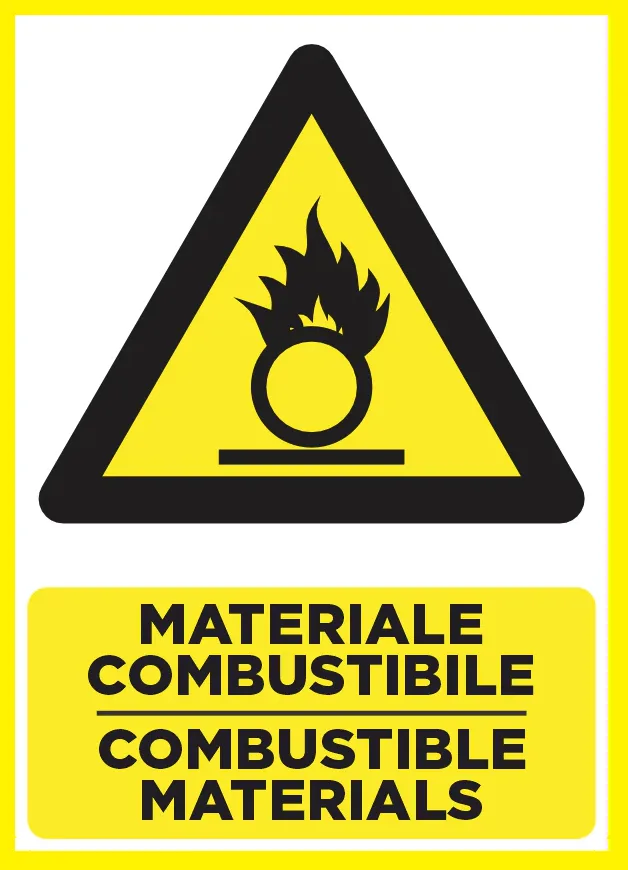 Placuta pentru materiale combustibile combustible materials