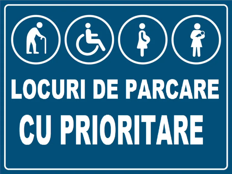 Placuta pentru locuri de parcare cu prioritate