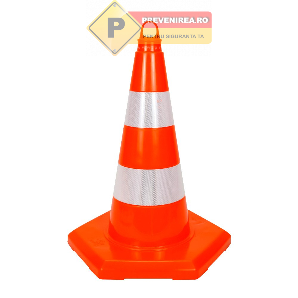 Con delimitare șantier în trafic - Plastic reflectorizant rezistent