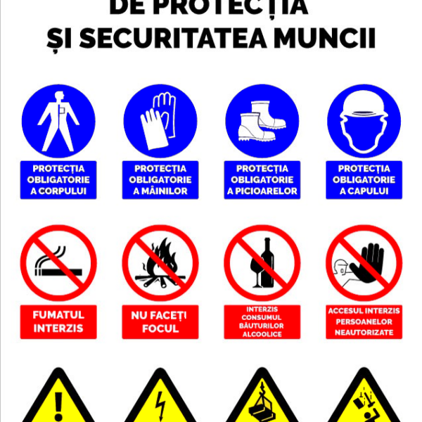 Panou pentru respectarea respectarea regulilor de protectia si securitatea muncii