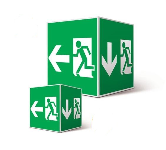 Cub din PVC / Plastic pentru semnalizare ieșire și evacuare de urgență - Interior și exterior