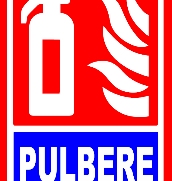 Semn de stingator cu pulbere