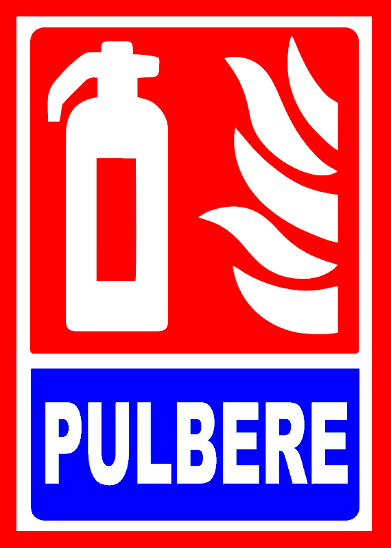 Semn de stingator cu pulbere