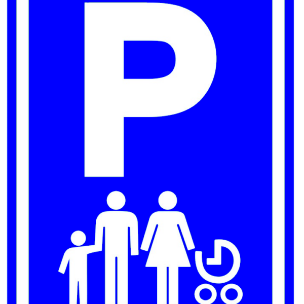 Semn parcare Mama și Copil personalizat - Material rezistent, vizibilitate mare