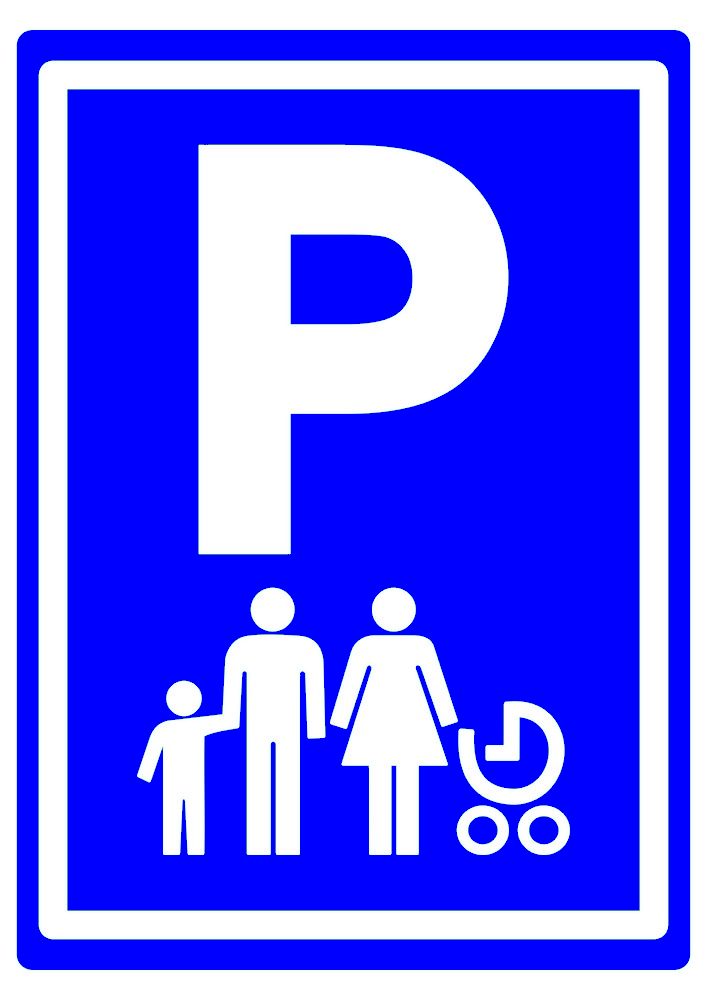 Semn parcare Mama și Copil personalizat - Material rezistent, vizibilitate mare