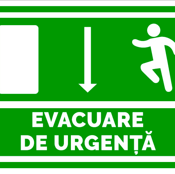 Indicator pentru evacuare de urgenta directie in jos